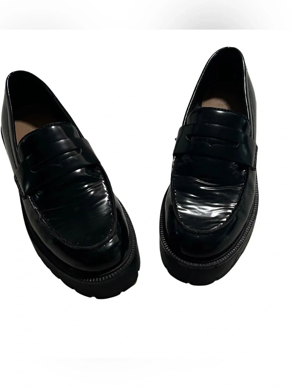 H&M Patent Vegan Leather Platform Loafers | Black | Size EU 36 (US 5.5-6)